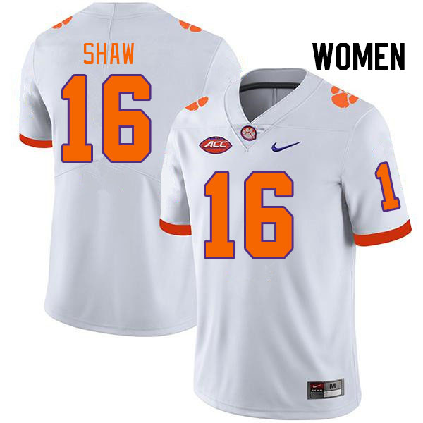 Women's Clemson Tigers Colby Shaw #16 College White NCAA Authentic Football Stitched Jersey 23SS30JD